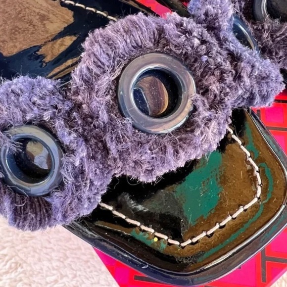 TORY BURCH SANDAL SQUARE TOE SLINGBACK FREYA EYELET BLUE - Picture 5 of 9